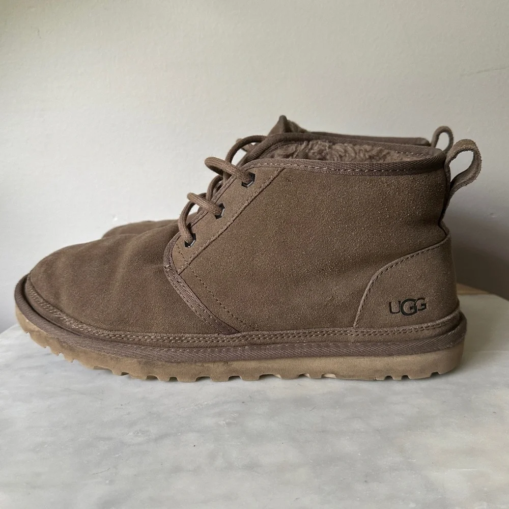 UGG Boots for Men Nuemel Boot suede wool Dark Brown size 10